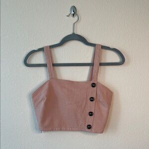 Pink Sleeveless Crop Tank Top